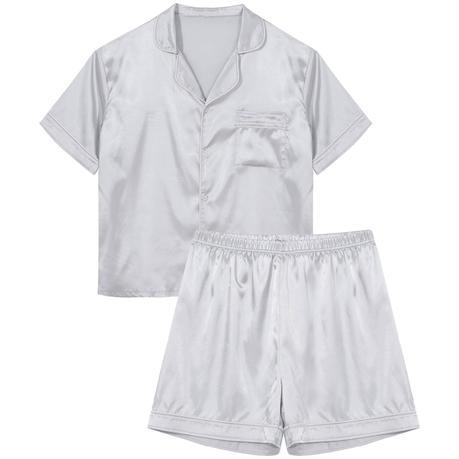 Title 29, Herren-Pyjama-Set aus seidigem Satin, Loungewea...