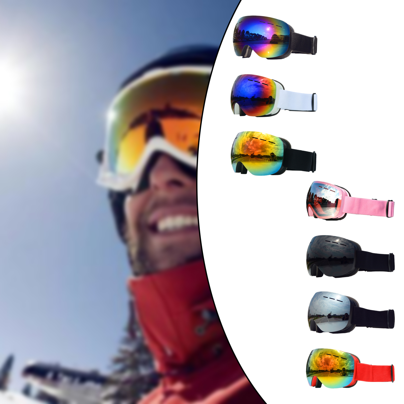 Magnetic Ski Goggles Dustproof Frameless Protection Glasses for Skiing