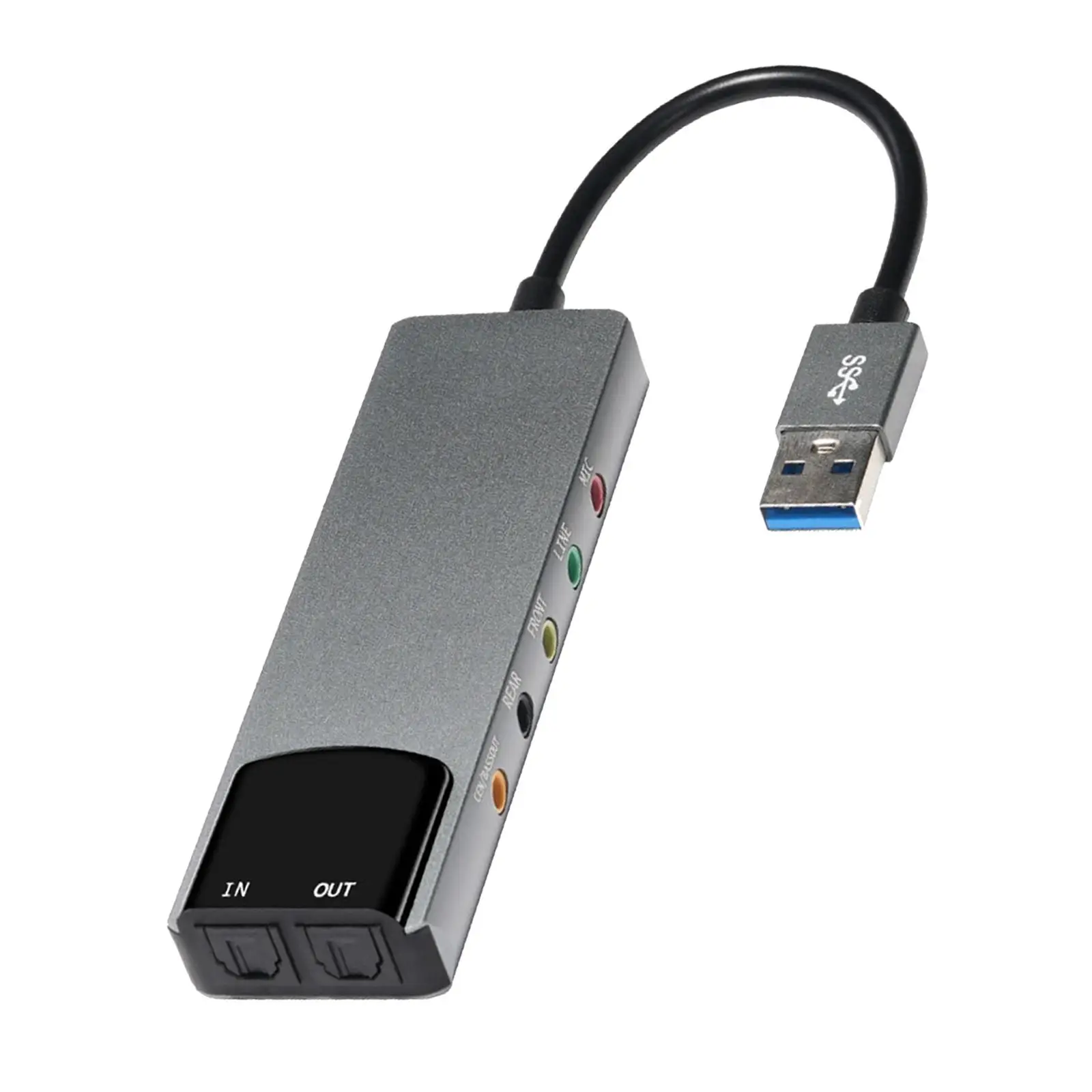 USB Sound Card Adapter High Performance External Audio Converter External Audio Adapter USB Audio Adapter for Laptops Desktops