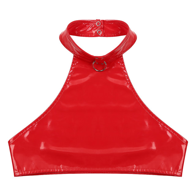 Sexy Faux Leather Open Cups Bra And Crop Top Set Back For Women Wetlook  Fetish Cut Exposed Breast Underwear Vest Tank From Maoxuewang, $11.94