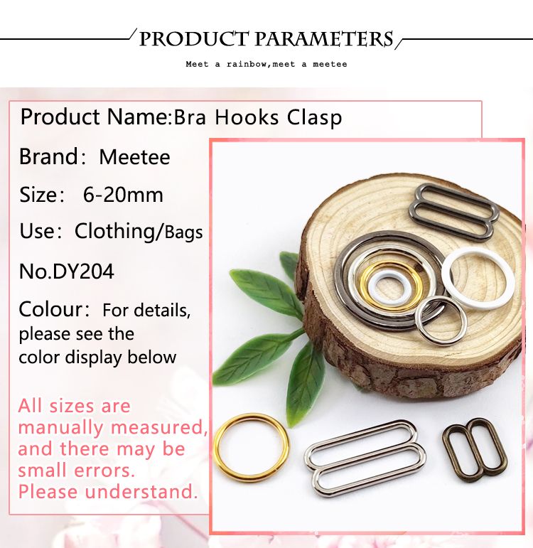 50Set 6-20mm Bra Bikini Buckle Metal Strap Buckles Underwear Sliders O D Rings Clasp Clothes Buttons Hook DIY Sewing Accessories