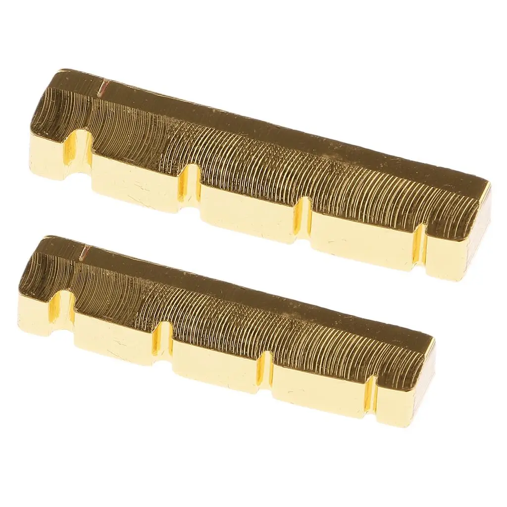 Brass Guitar Bridge Nut Slotted 42mm/38mm for 4 Electric Bass Instrument
