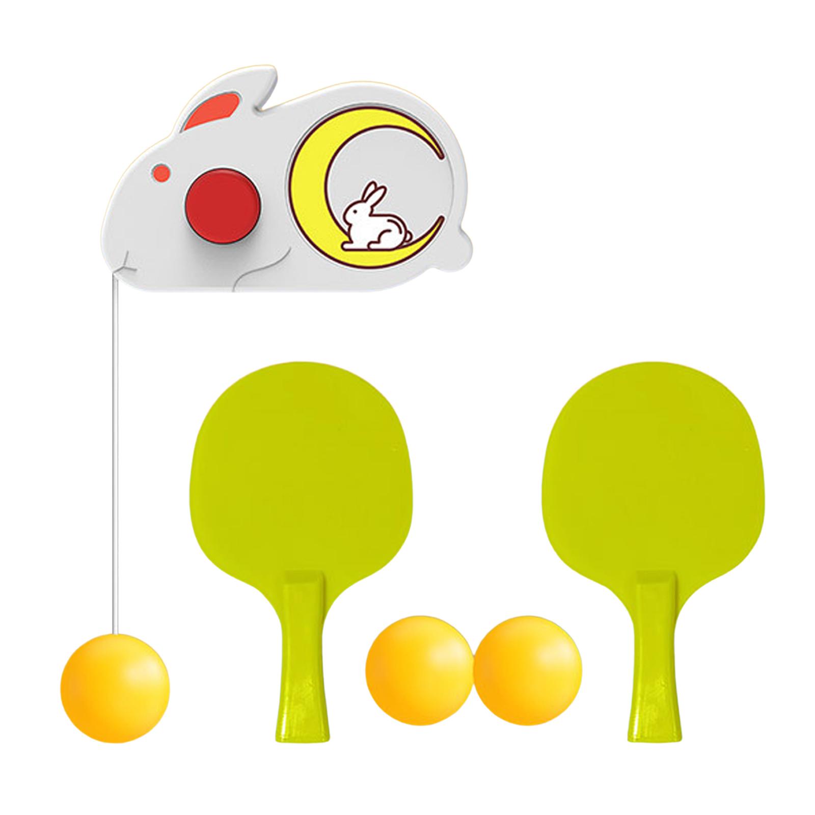 Hanging Table Tennis Trainer Set Training Device Improve Hand Eye Coordination No Need Table with Paddles and Balls for Children