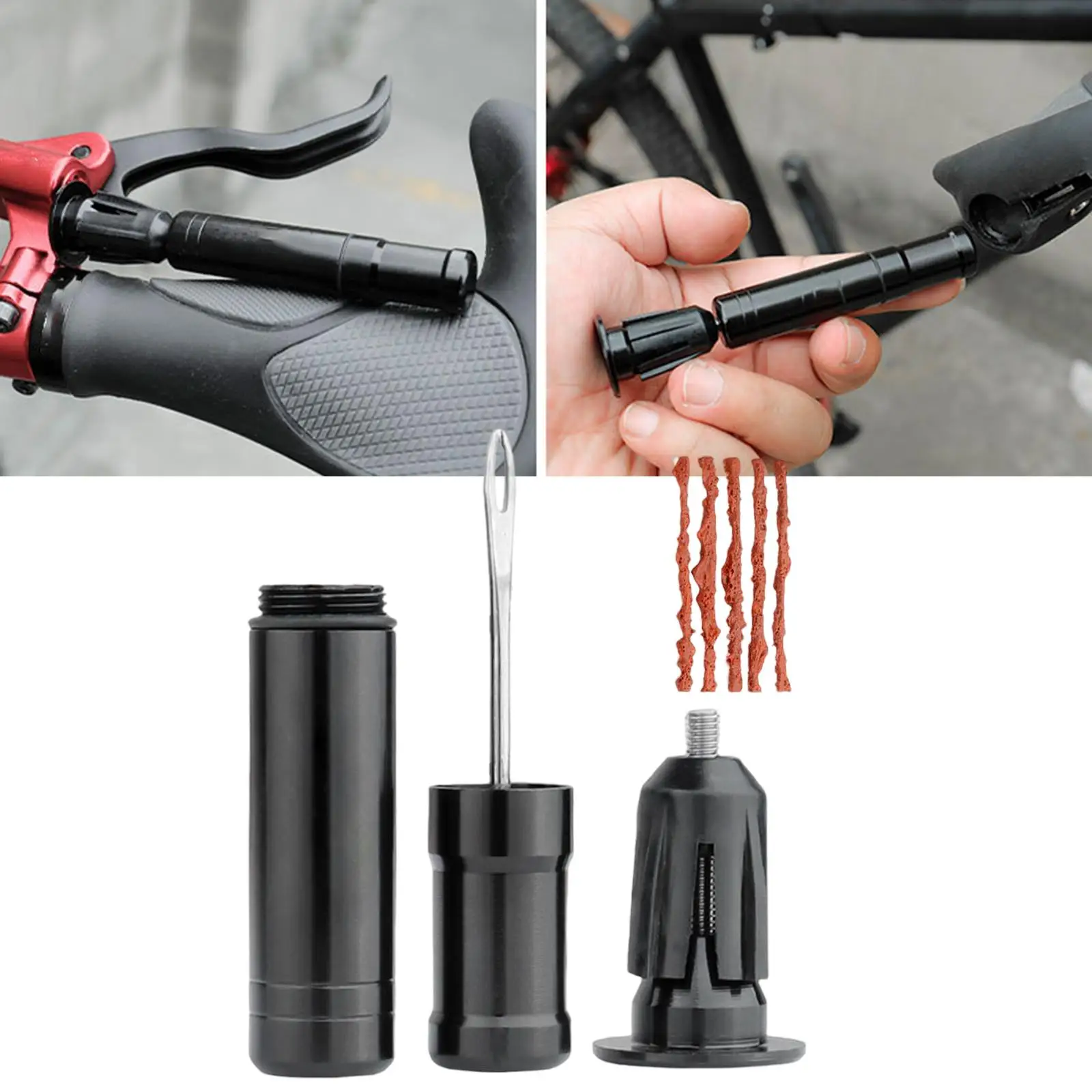  Tire Repair Kits Bike Handlebar Insert Tool Set for Mountain Bike