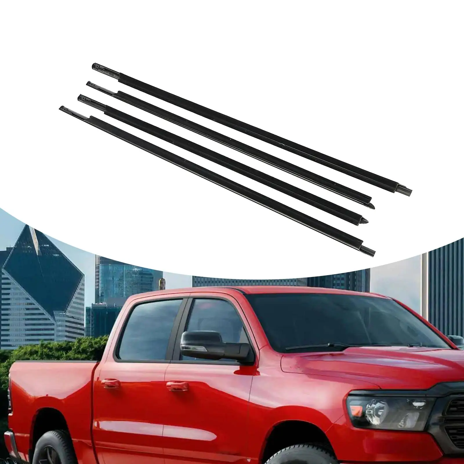 4Pcs Weatherstrip Window Seal 55112376AH Supplies Durable Stable Performance Decoration Accessory for Evade RAM 2009 - 2021