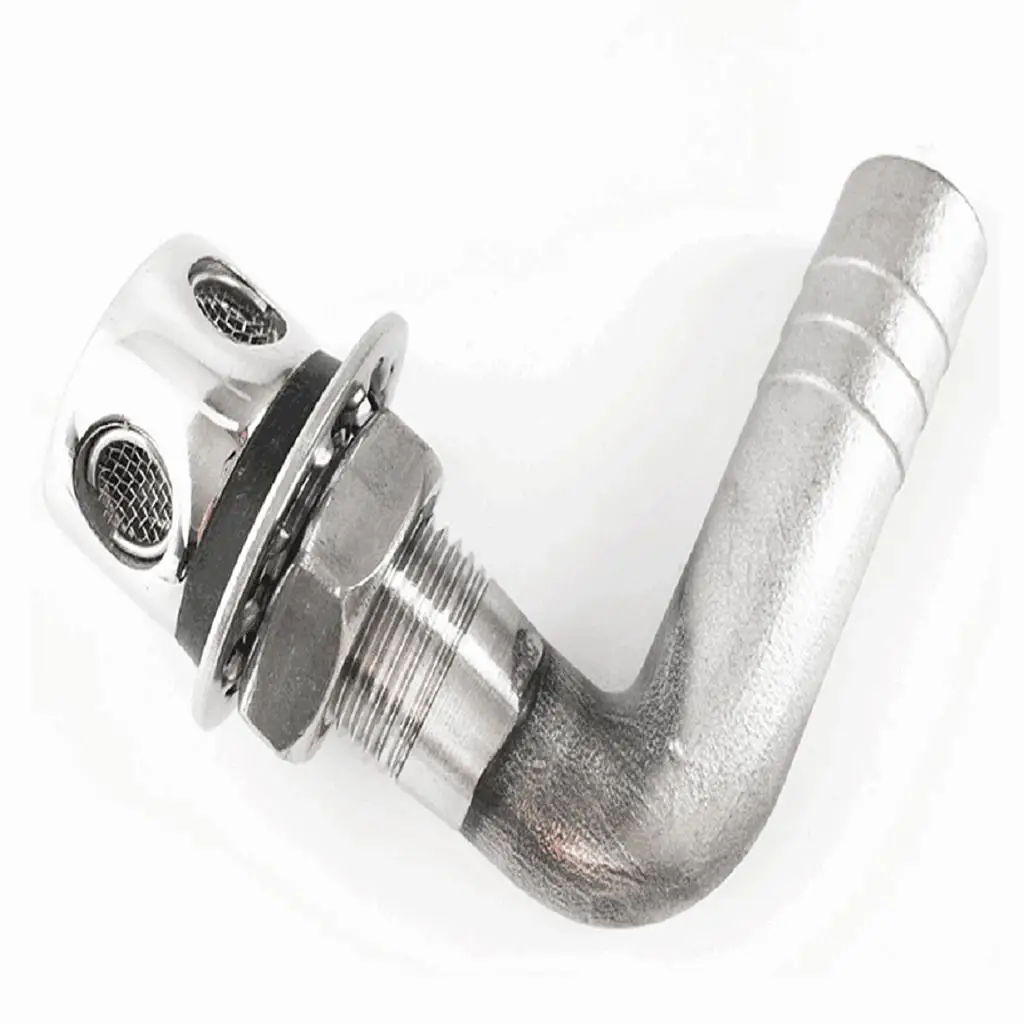 90 Degree Boat, Fuel Tank, Vent, Flush Mount, 16mm Stainless Steel