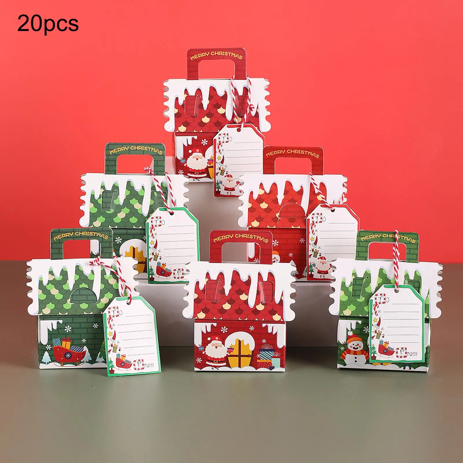 20x Christmas Goody Bags Candy Cookies Wrapping Bags for Party Christmas