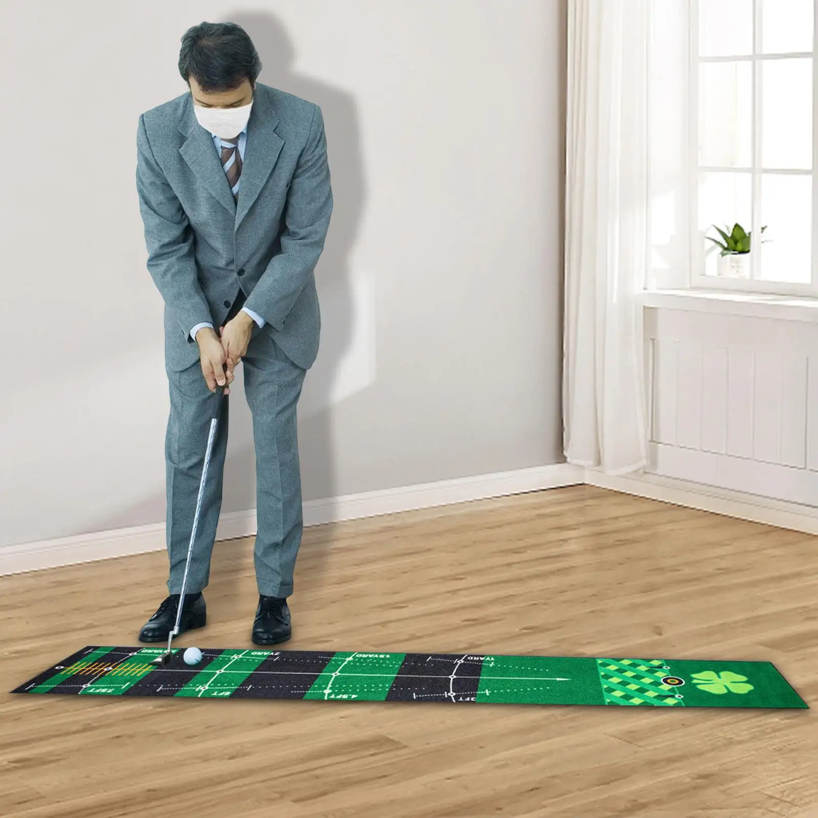 Golf Putting Mat Swing Detection Golf Hitting Pad for Indoor Outdoor Home Office