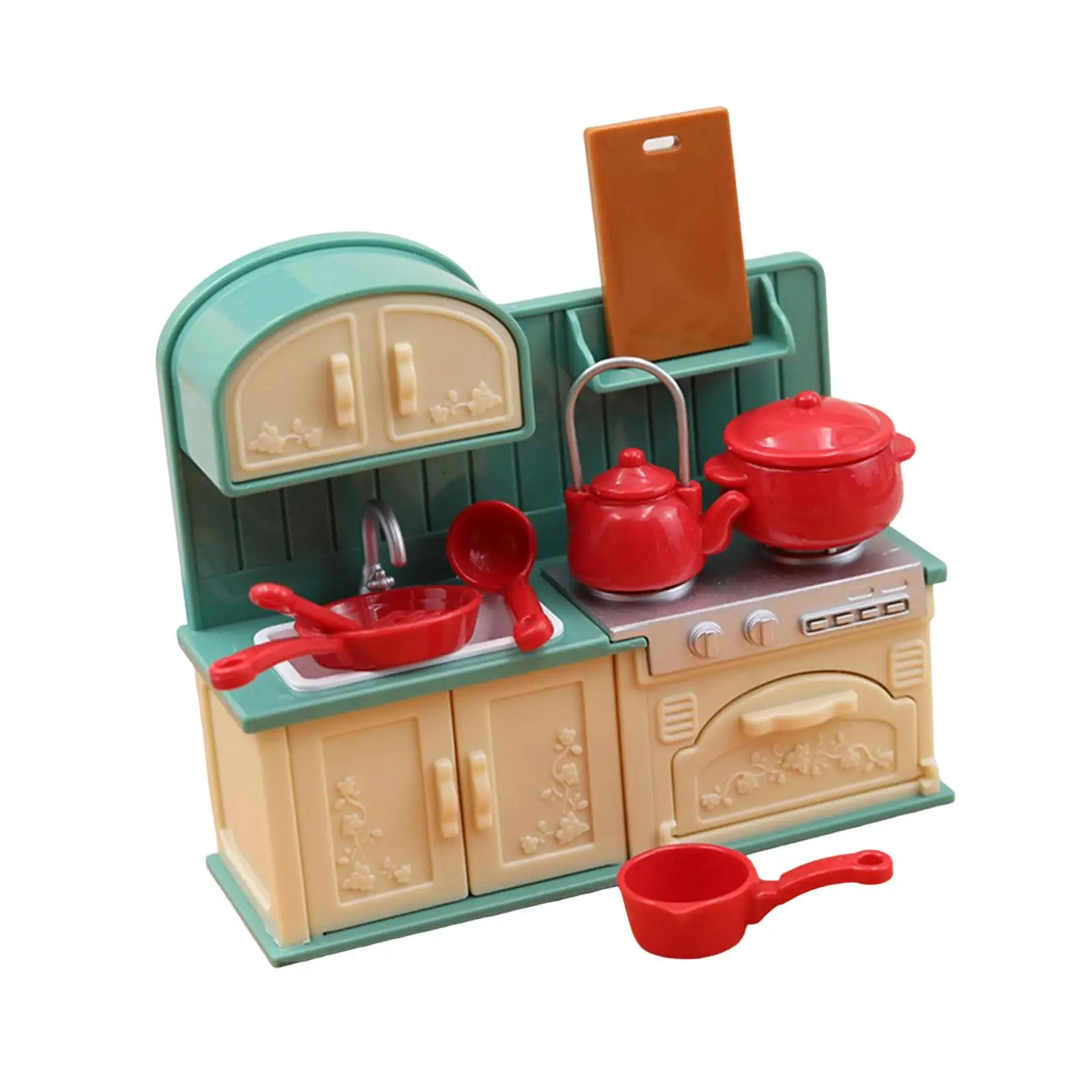 1/18 Scale Dollhouse Play Set Miniature Kitchen Toys Doll House Furniture Toys Dollhouse Furniture for Boys Presents