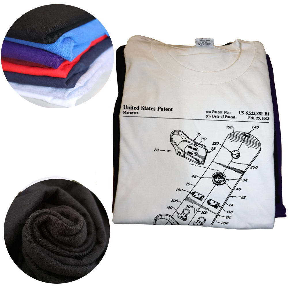 Snowboard Patent Snowboarden Kunst Blaupause Klassische T Hemd Grafik Baumwolle Streetwear Kurzarm Geburtstag Geschenke Sommer T-shirt – Detail 4