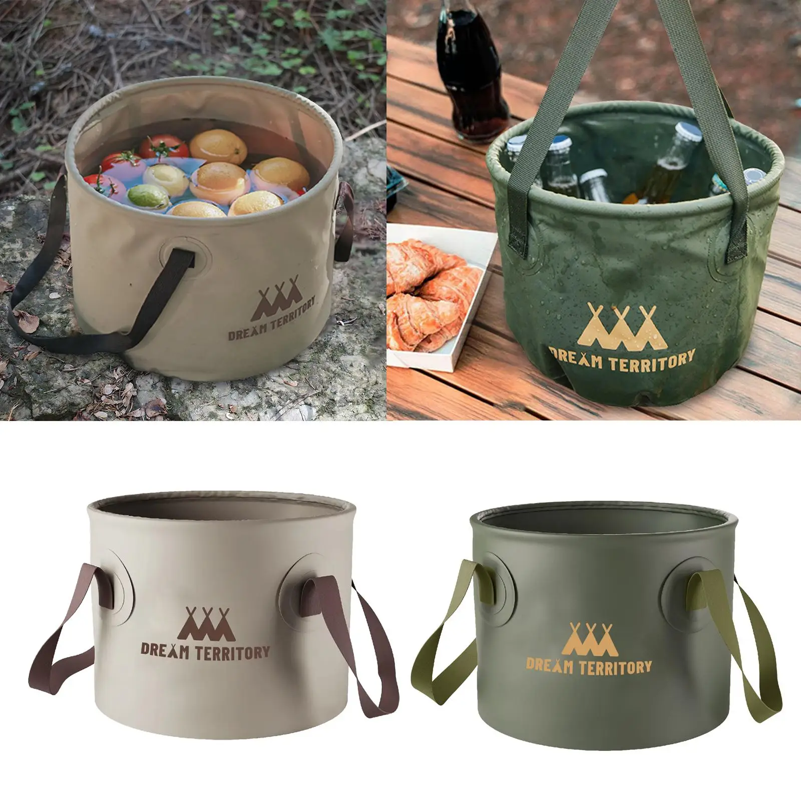 Folding Water Storage Bucket Camping Bucket Water Container Bag Collapsible Wash Basin 10/20L for Outdoor Beach Sports Camping 