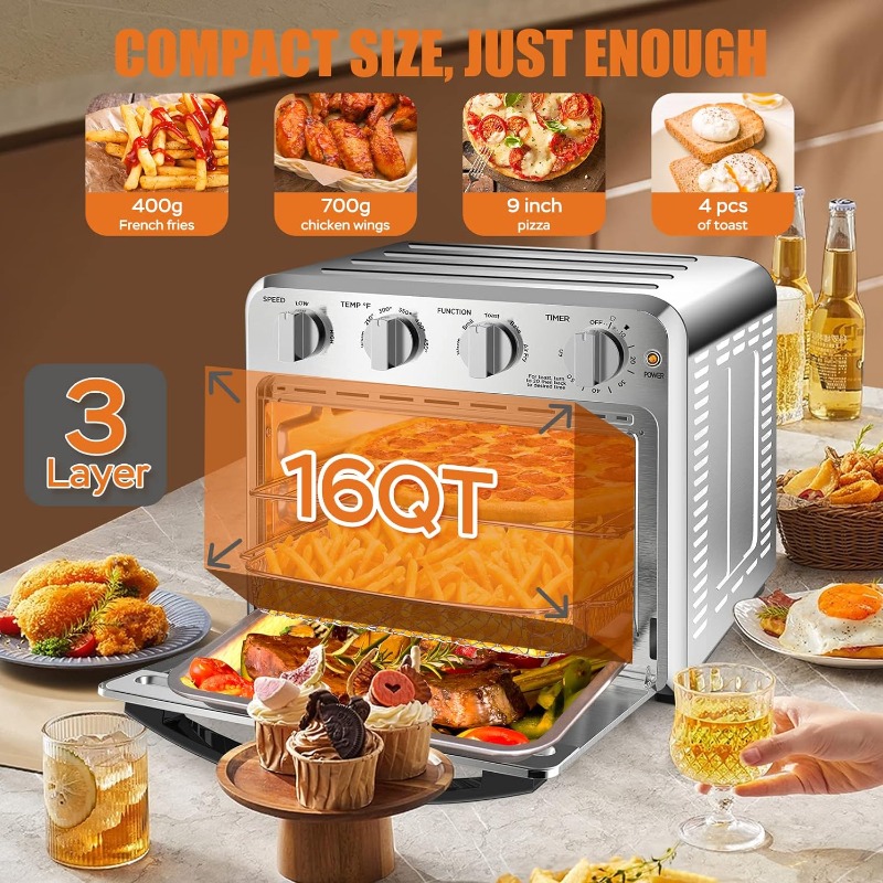 Title 11, Geek Chef Air Fryer Toaster Oven Combo,16QT Con...