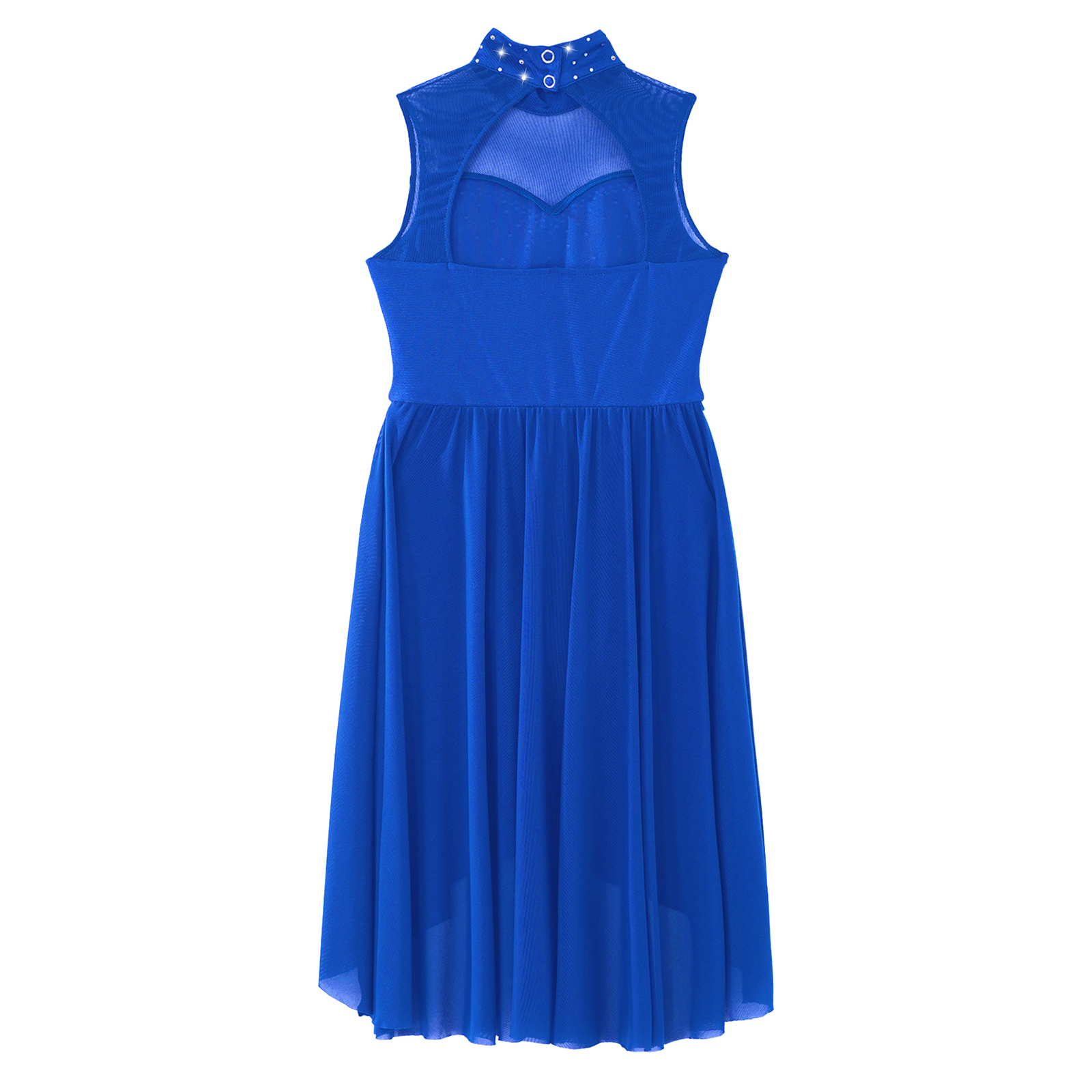 Kinder Mädchen Lyrical Modern Dance Kleid Ärmellos Glänzend Strass Ballett Gymnastik Eiskunstlauf Trikot Kleid Bühne Dancewear – Detail 25