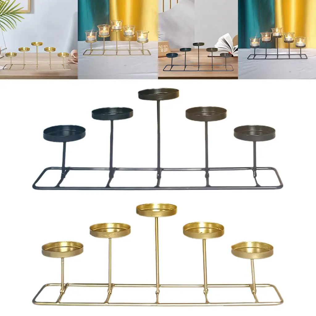 Candle Holder Ornament Geometric Retro Style Display Room Decor Candlestick