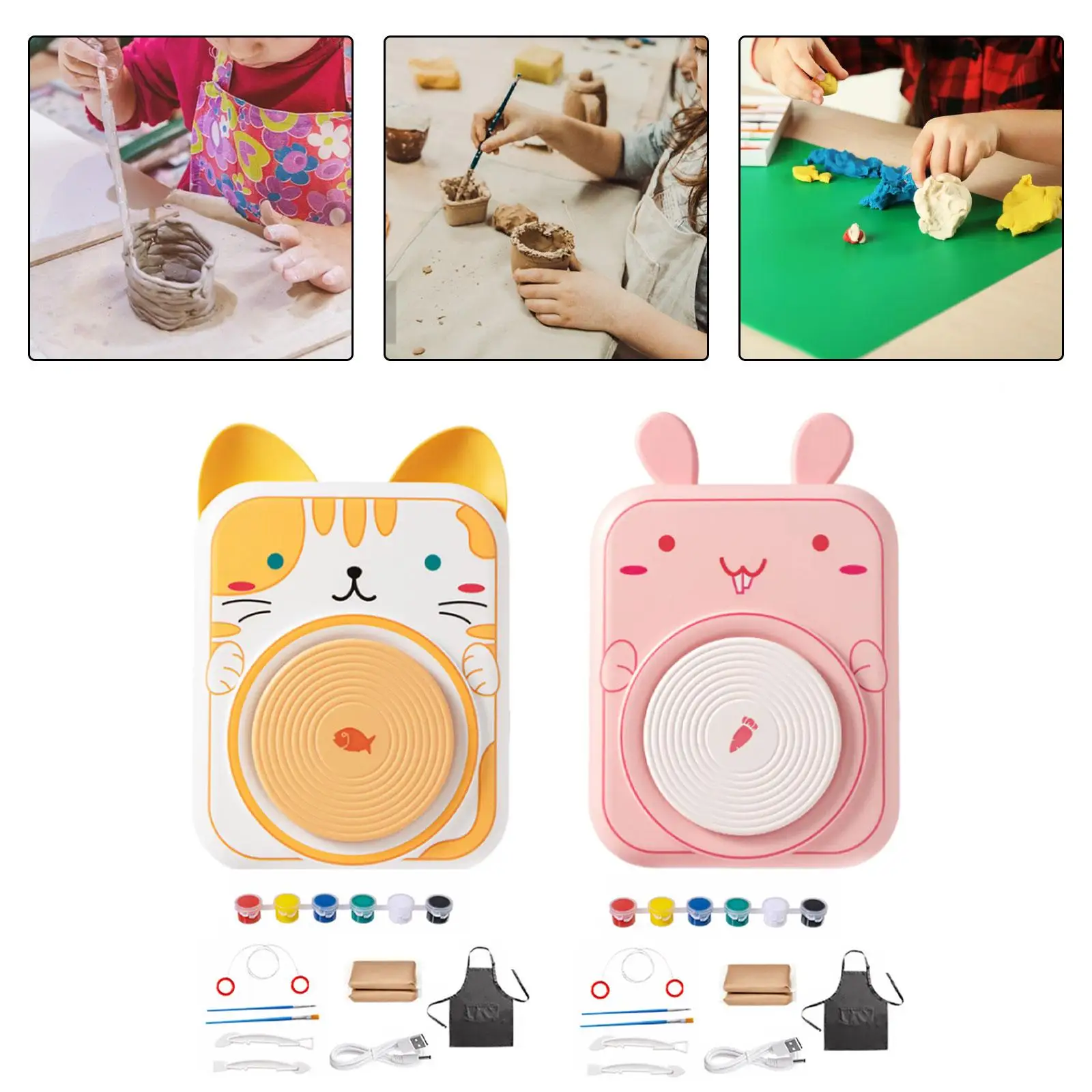 Electric Pottery Wheel for Working Forming Children DIY Art Craft
