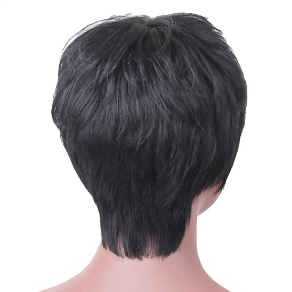  Pixie Cut Real Hair Wigs for Women Wig Natural Looking Silky Hair Women`s Fashion Wig