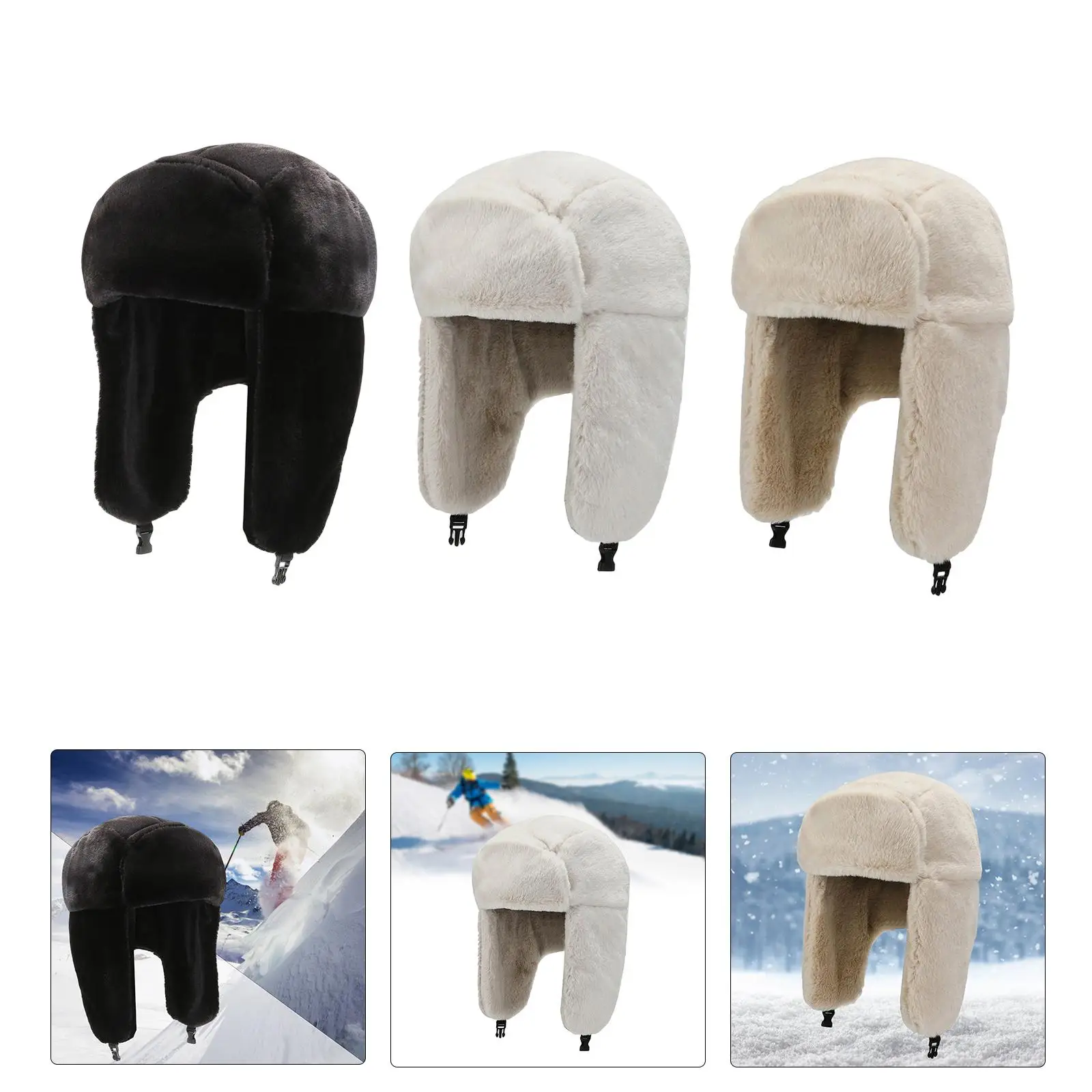 Winter Trooper Trapper Hat Bomber Hats Earflaps Cold Weather Ski Thermal Hat Winter Lei Feng Hat for Keeping Warm Skiing Outdoor
