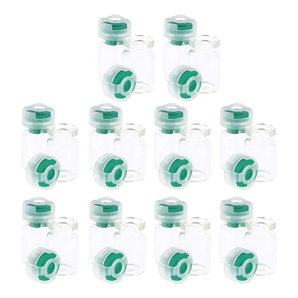 20Pcs Mini Glass Bottles Round Cute With Stopper Little Tiny