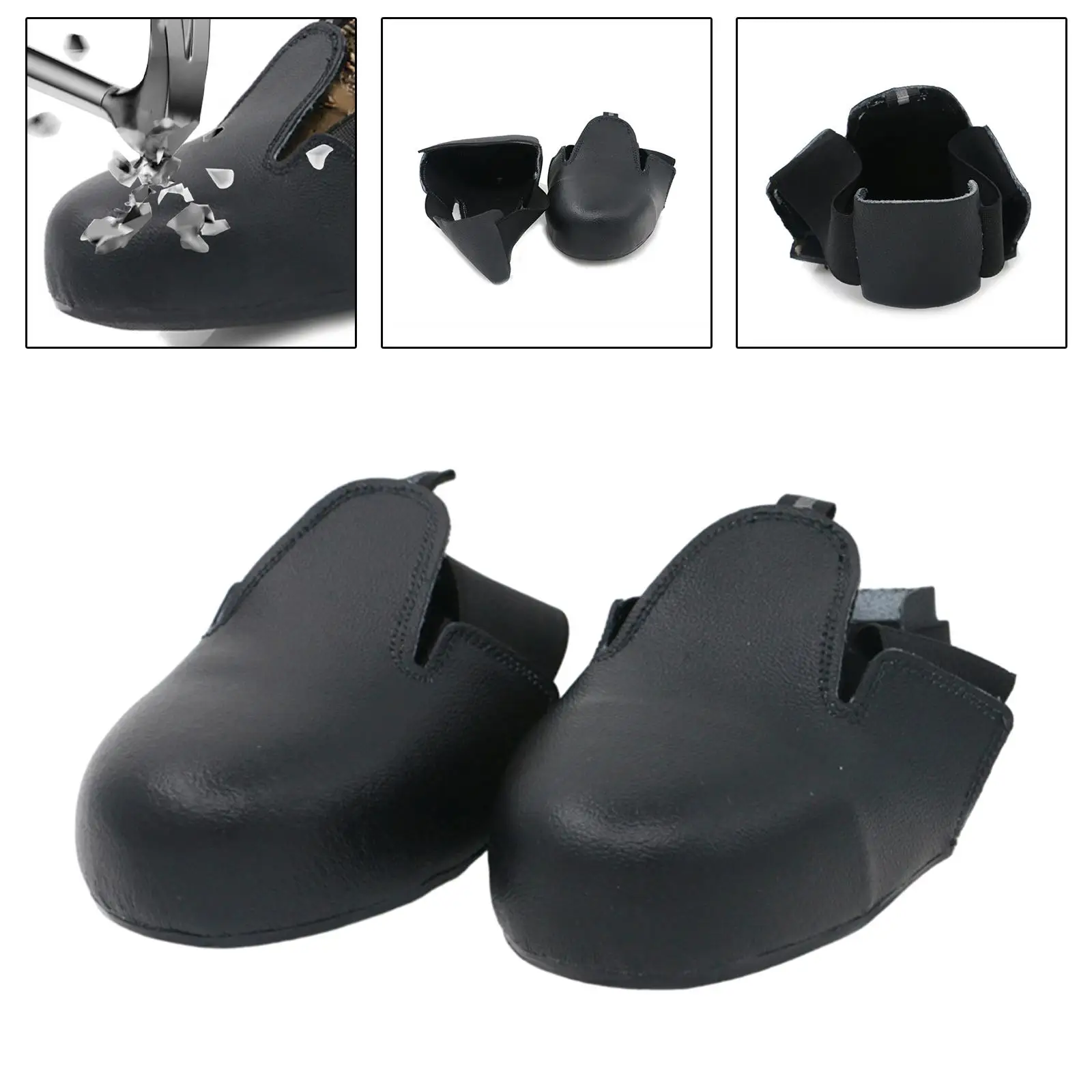 Toe Cap Safety Overshoes Universal Anti Smashing Guards Covers for Industry and Workplace Protection PU Leather Overshoes Cover