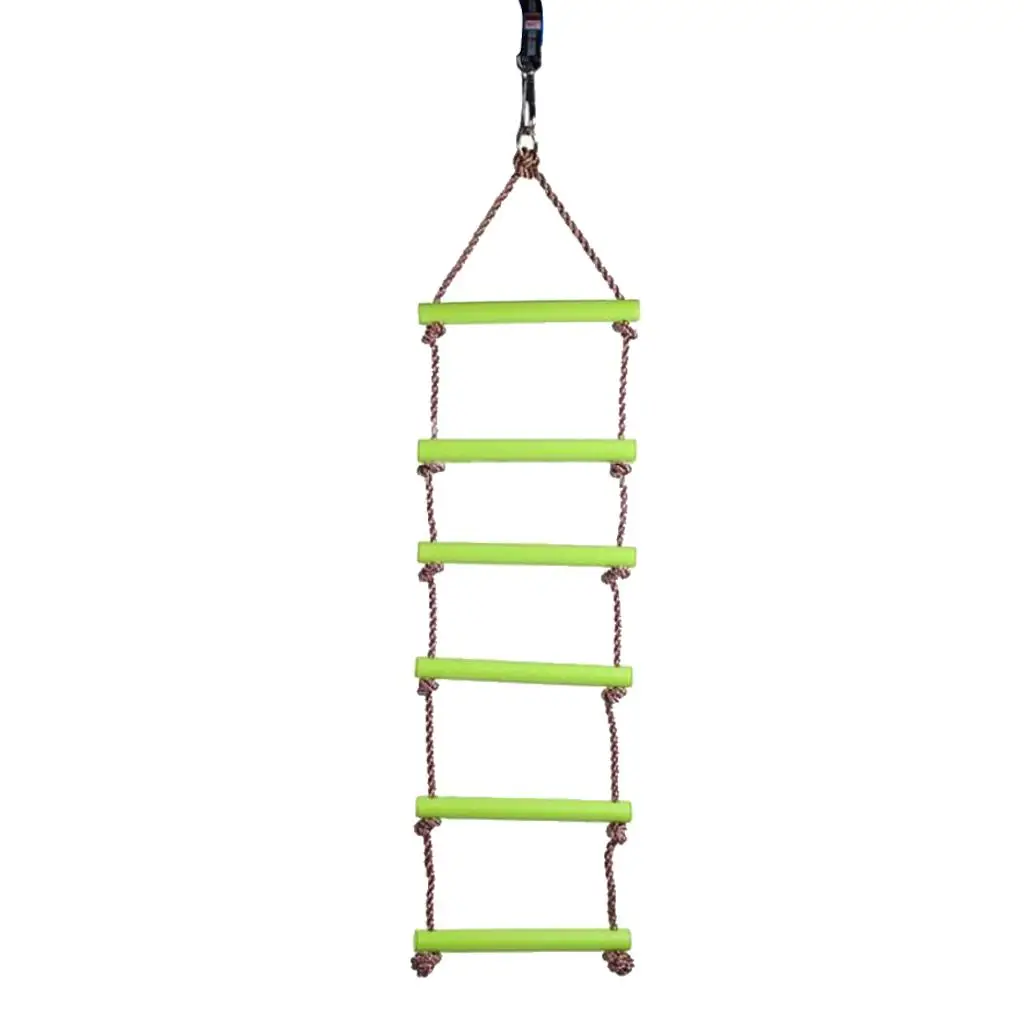 MagiDeal Safe Kids Indoorhouse 6 Rungs Rope Climbing Ladder Play Toy for Garden Treehouse 120KG 2Colors