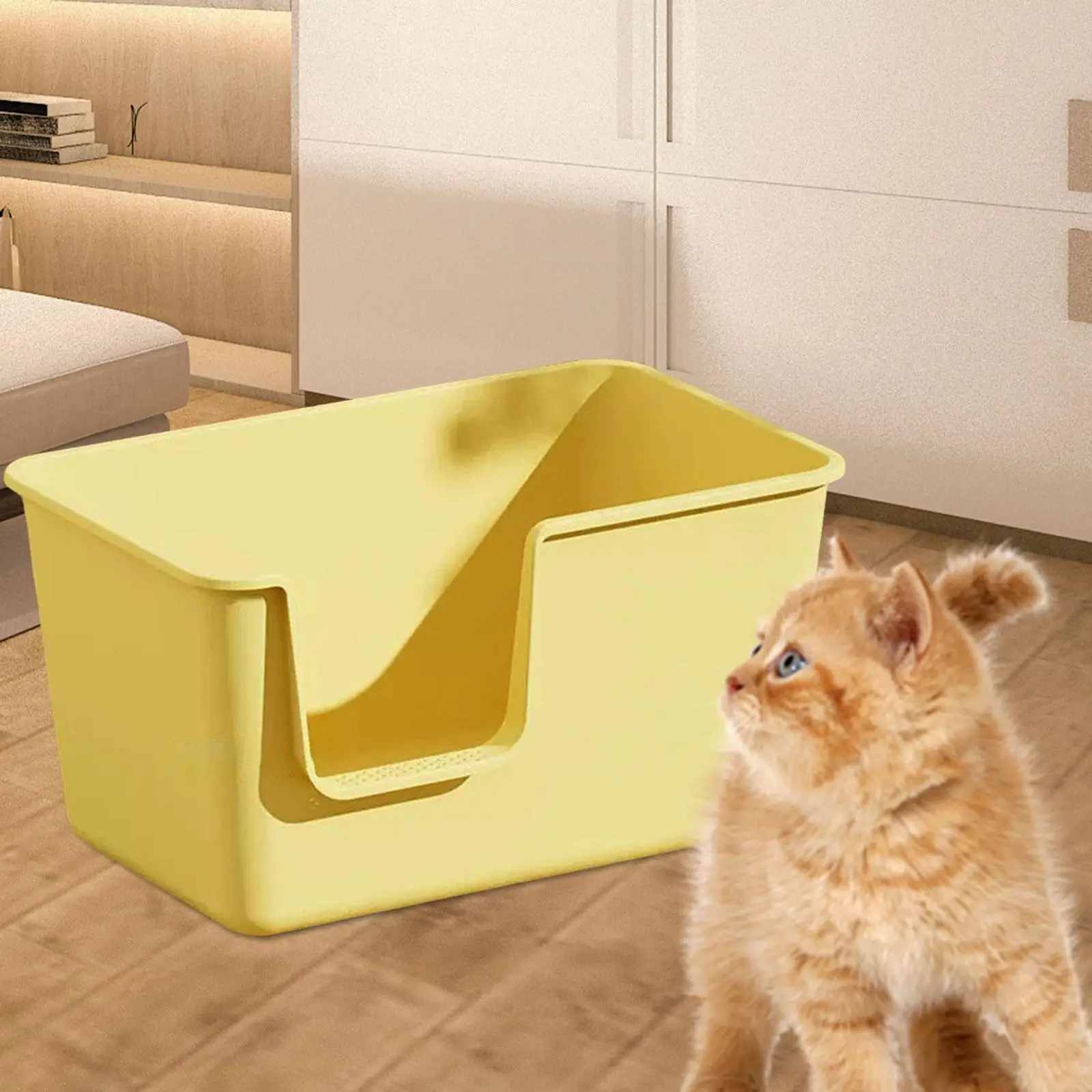 Cat Litter Tray with High Sides Cage Accessories Pet Litter Pans Open Top Cats Litter Box for Kitty Rabbit Indoor Cats Bunny