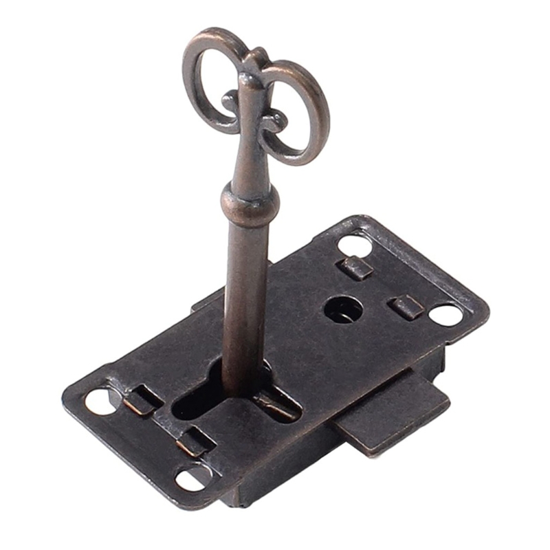 Description Picture 6 of itemVintage Iron Furniture Locks Decorative Locks with for Key for Drawers Wardrobe Cabinet Jewelry Box Locks Replacement