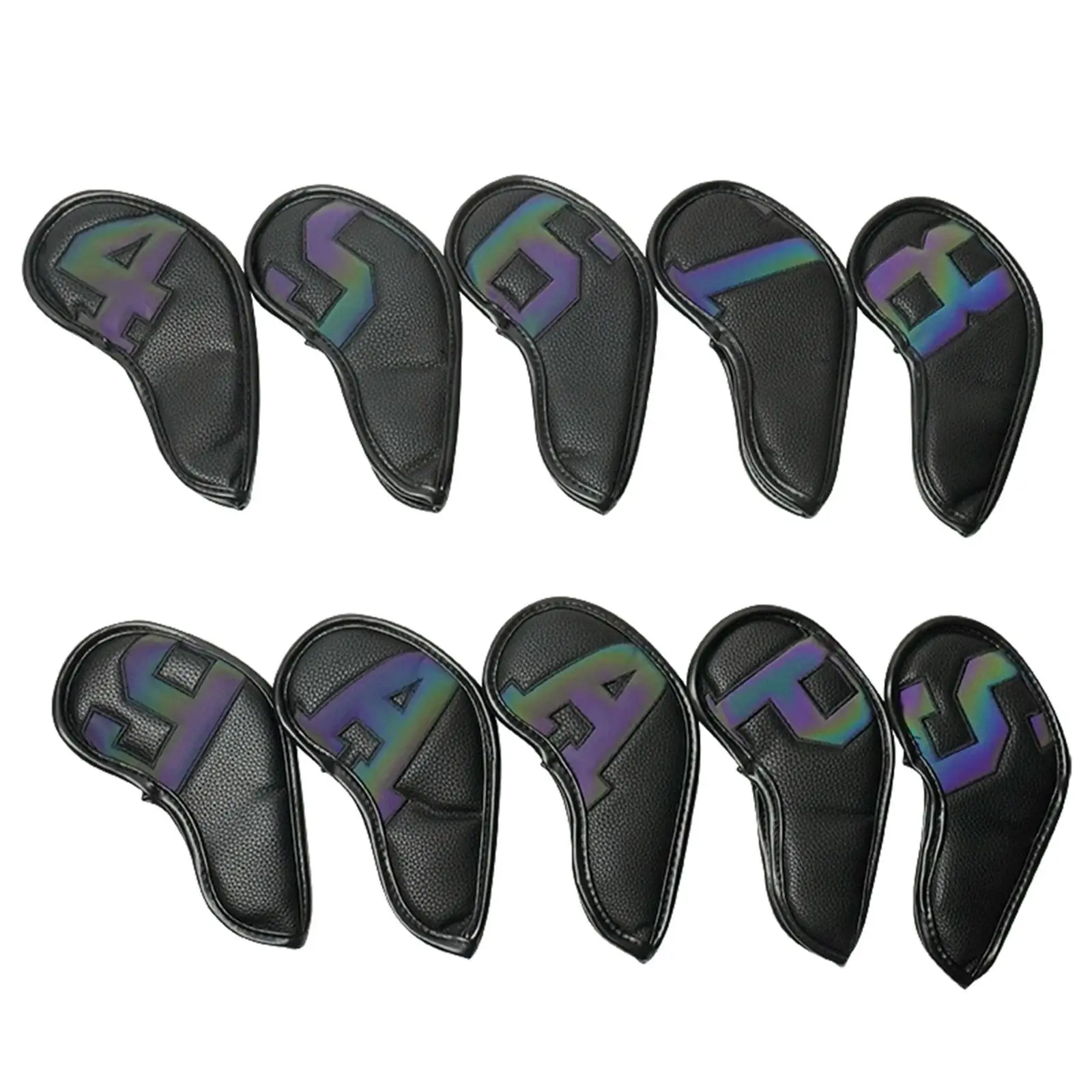 10Pcs Golf Iron Covers Set Water Resistant Wear Resistant Golf Club Headcover for Players Shaft Outdoor Sports Club Display