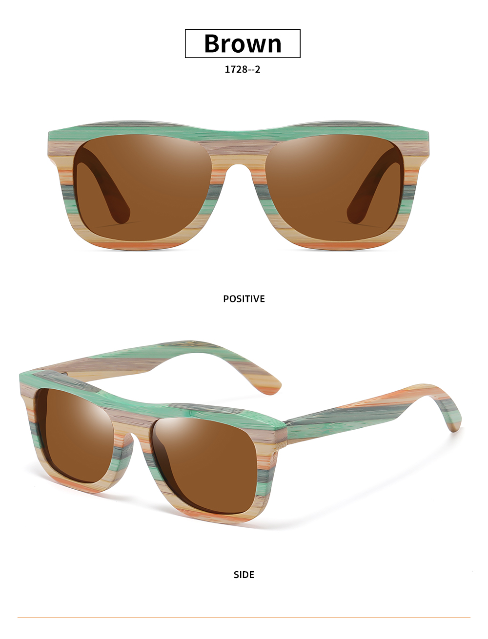 GM Frühling 2023 neue natürliche farbe bambus und holz sonnenbrille mode polarisator beschichtet gläser 1728 – Detail 5