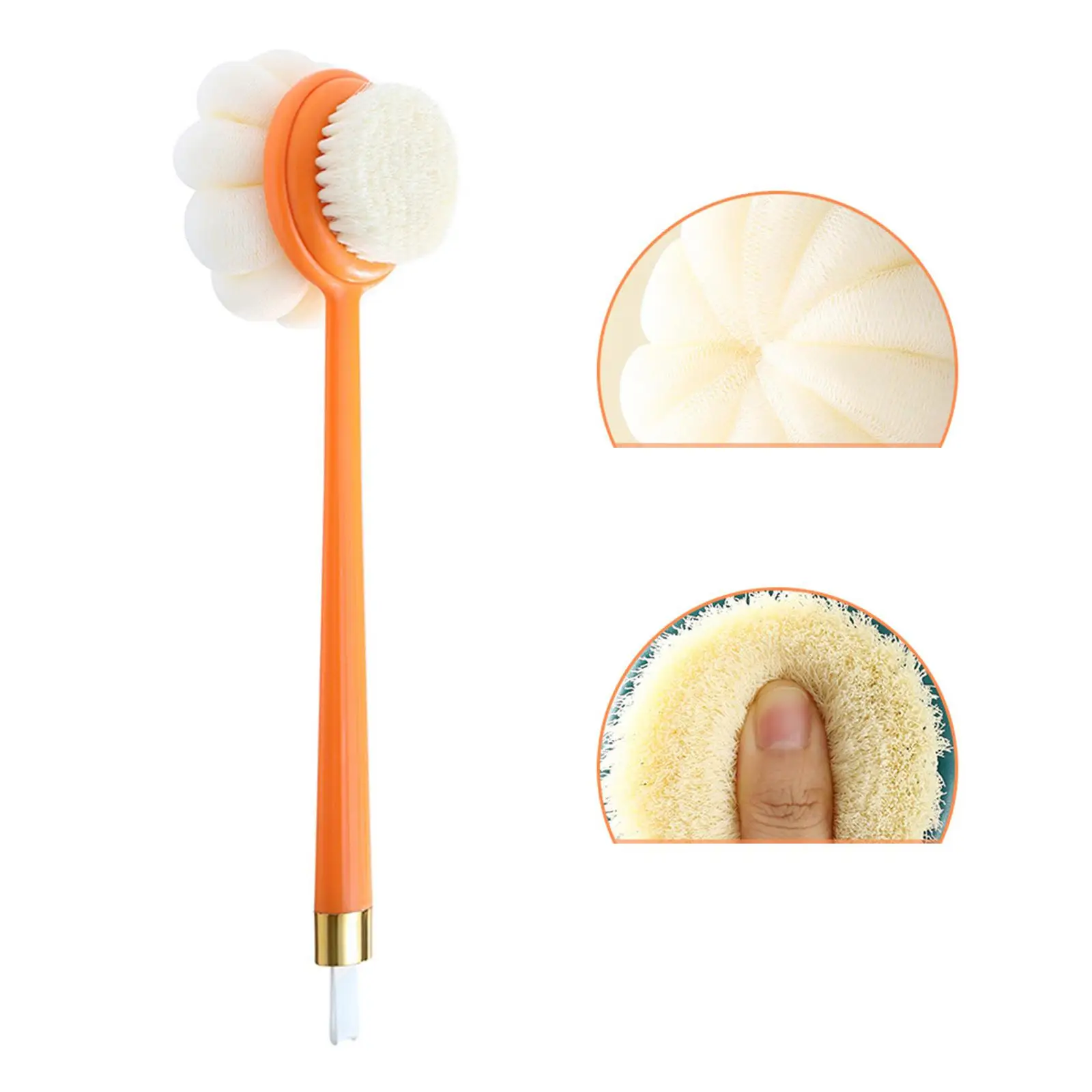Body Brush Double Side Deep Cleaning Easy to Clean Long Handle Durable Back Scrubber for Shower Shoulder Feet Men