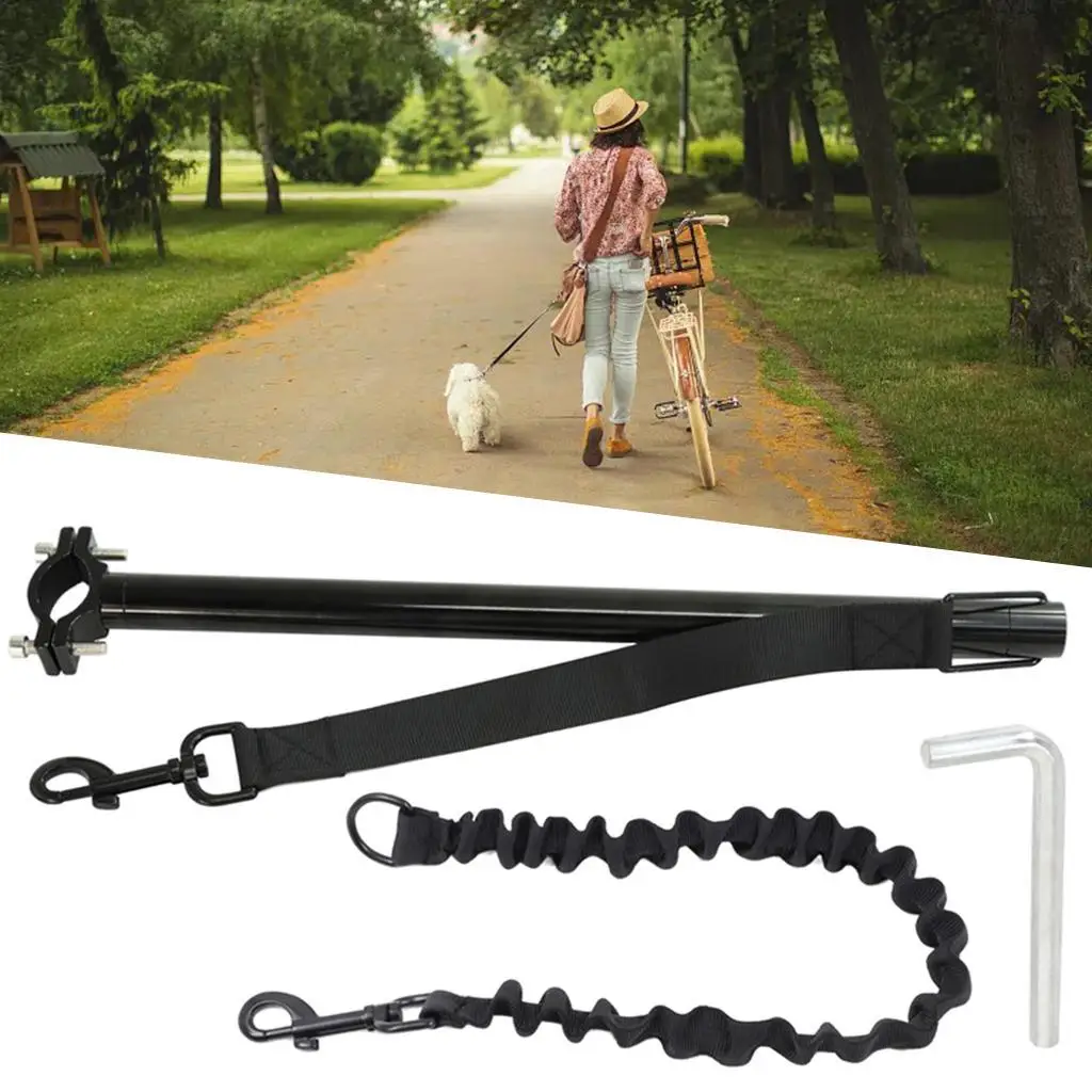 Adjustable Dog Bike Leash Pets Puppy Bicycle Running Outdoor Traction Rope