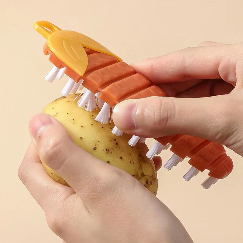 Description Picture 6 of itemBendable Cleaning Brush Fruit and Vegetable Brush Kitchen Fruit Brush Pot and Bowl Cleaning Household Brush Floor Cleaning Brush