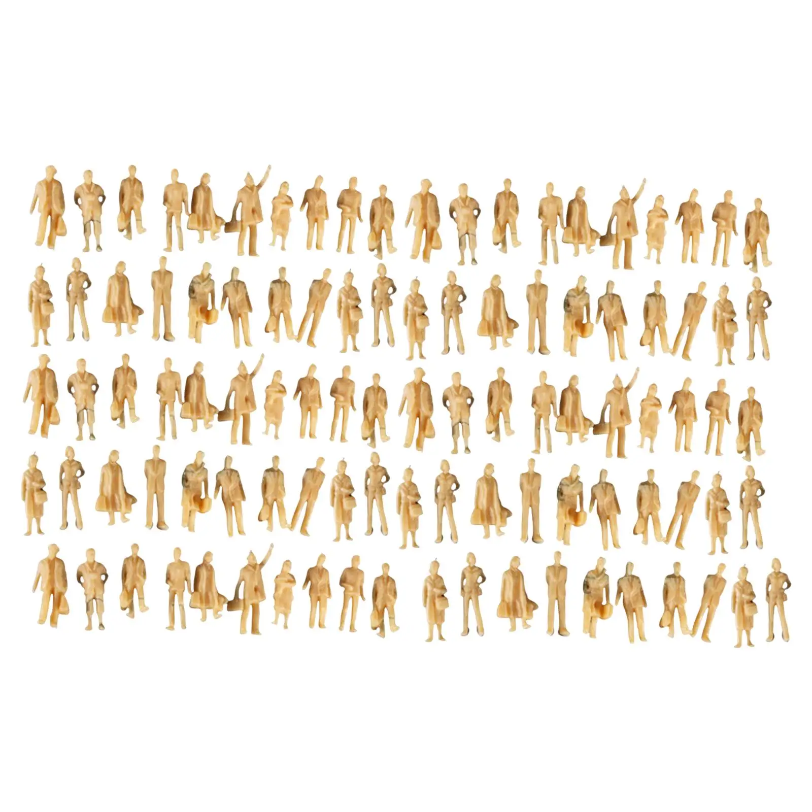 100 Pieces Simulated 1:87 Scale Model Figures Doll Miniature Scenes DIY Micro Landscapes Unpainted Tiny People Standing Ornament