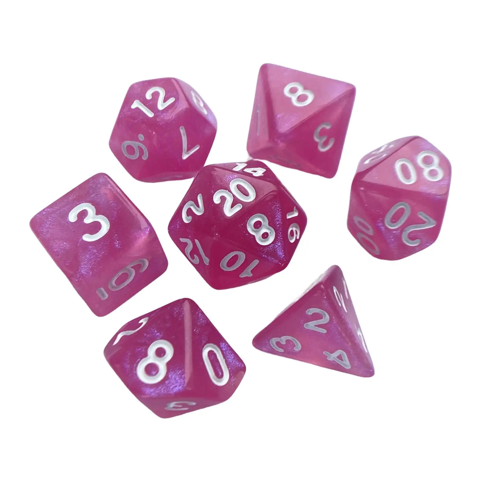 7x Polyhedron Dices, Party Favors, D4 D8 D10 D6 D12 D20, Role Playing Game