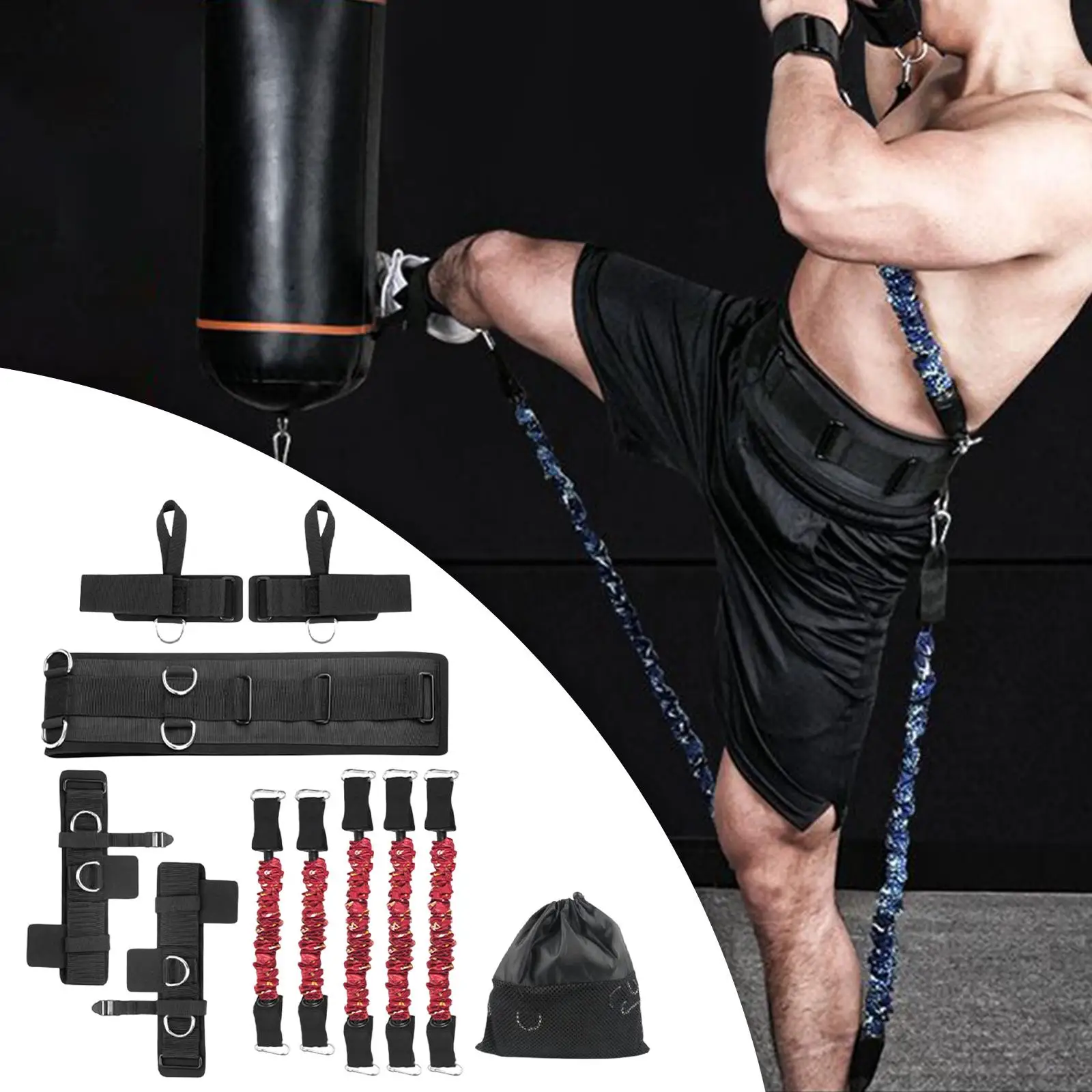 Boxing Resistance Training Exercise Band Kit Premium Materials Accessories