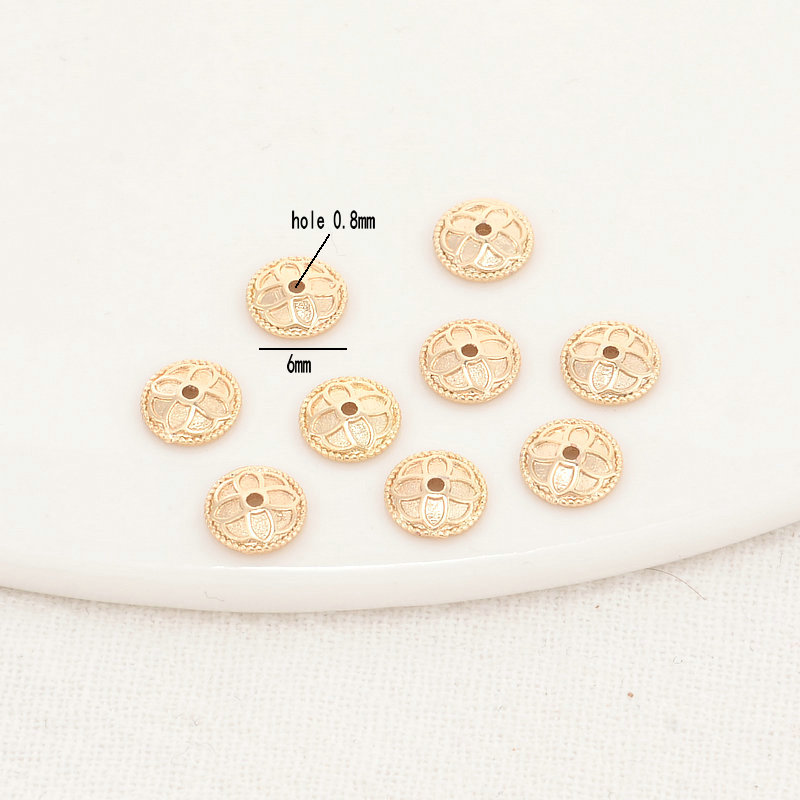 20PCS 6MM 14K Gold Überzogene Messing Blume Quaste Kappen Schmuck Machen Diy Liefert Erkenntnisse Zubehör – Detail 5