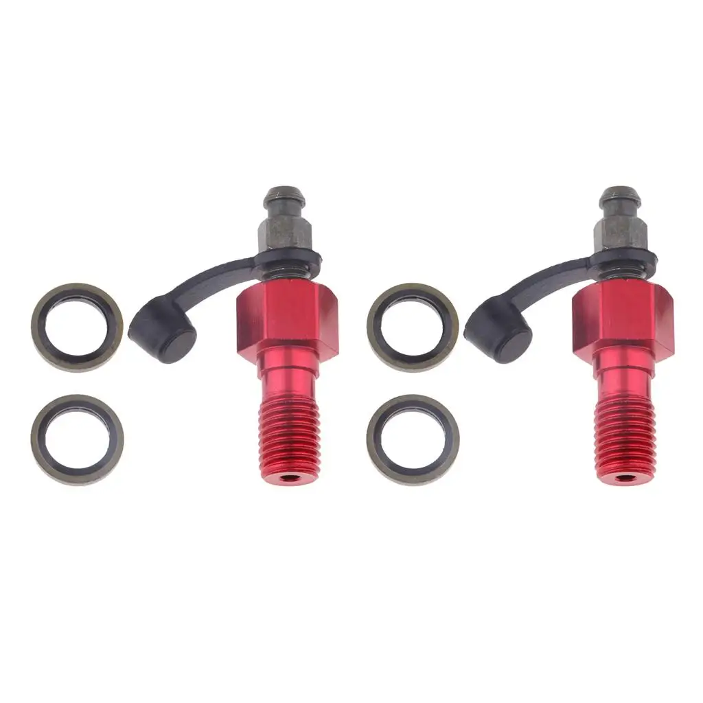 2x Motorcycle Brake Caliper Banjo Bolt & Bleed /Screw  1.25mm Red