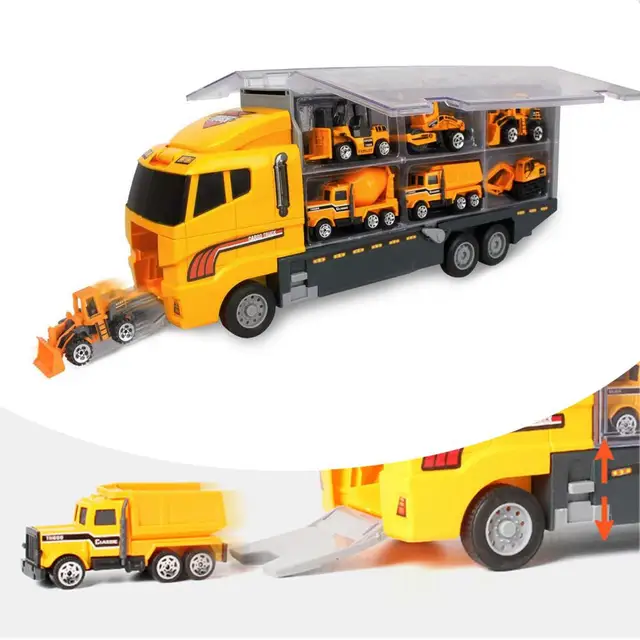 1 conjunto de grandes brinquedos de carro de engenharia real-olhando  adorável caminhão brinquedo playset transporte portador de carro caminhão  de brinquedo para crianças - AliExpress