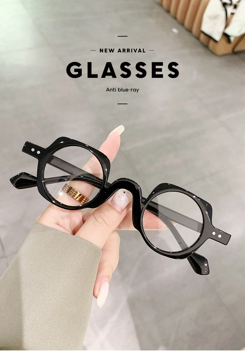JNPCXI New Arrival Retro Round Punk Glasses for Men Clear Lens Fashion Glasses Frame Women Vintage Hexagon Decoration Male