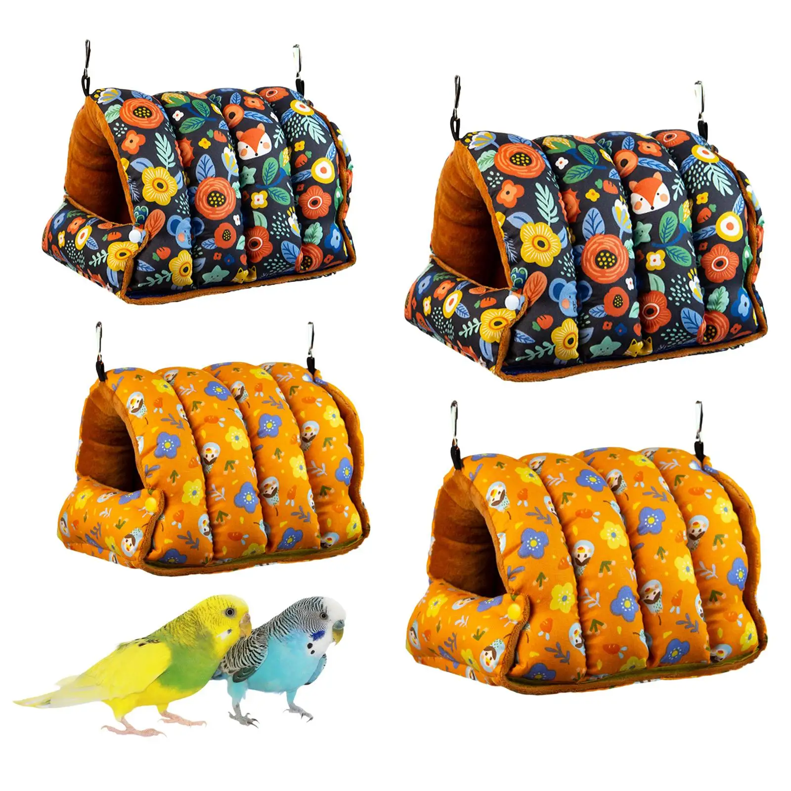 Bird Nest Swing Cave Birds Hut Parrot Shed Plush Hammock for Budgie Finches