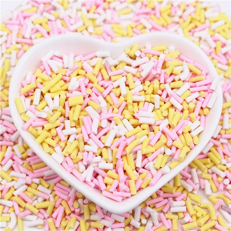 Süßigkeiten-Polymer-Ton-Scheiben, 1 mm, dünn, lang, zylindrisch, heiße Ton-Streusel für Schleim, DIY-Handwerk, winziges Kunststoff-Ton-Zubehör – Detail 11