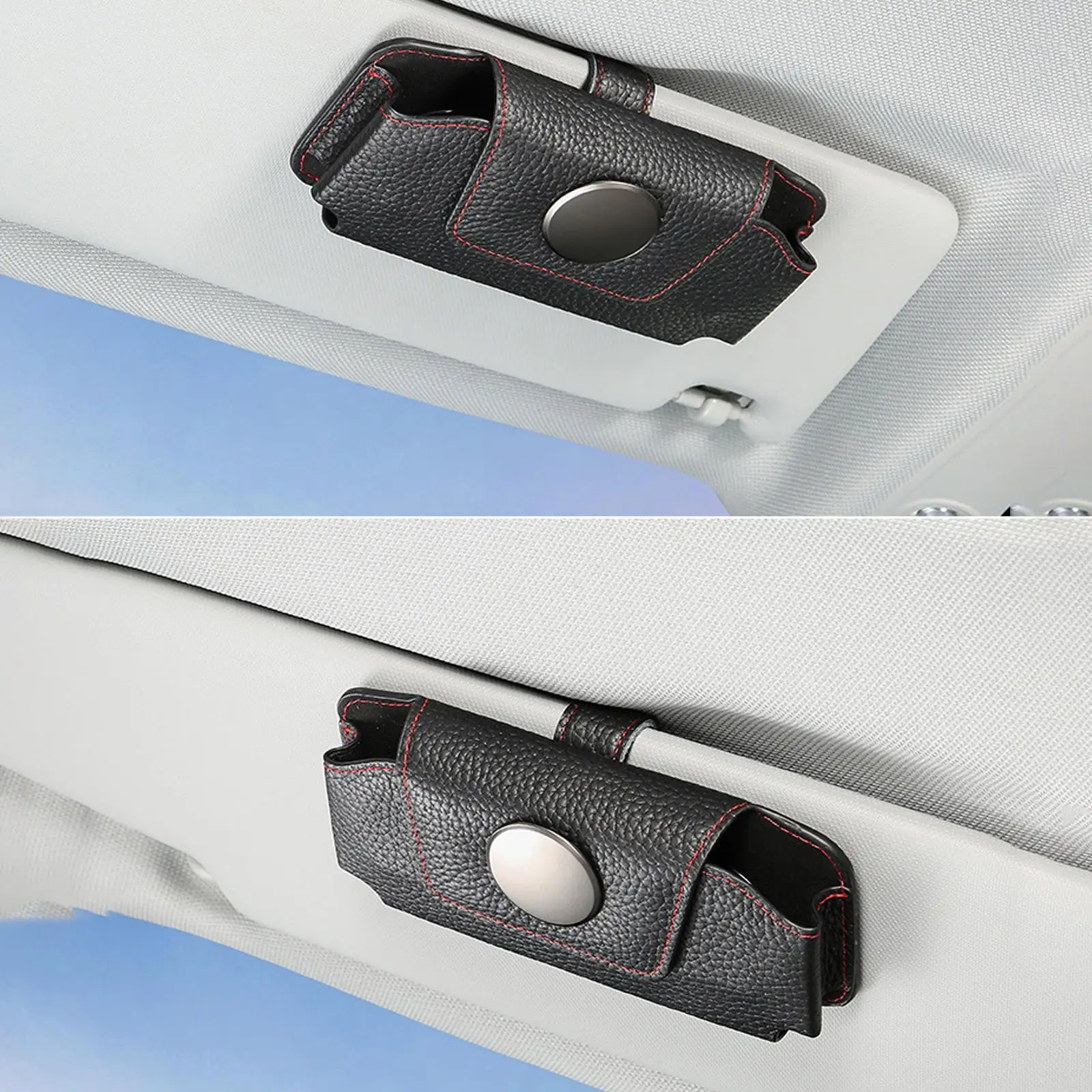 Car Visor Sunglasses Case Magnetic Closure Sunglass Holder for Truck RV