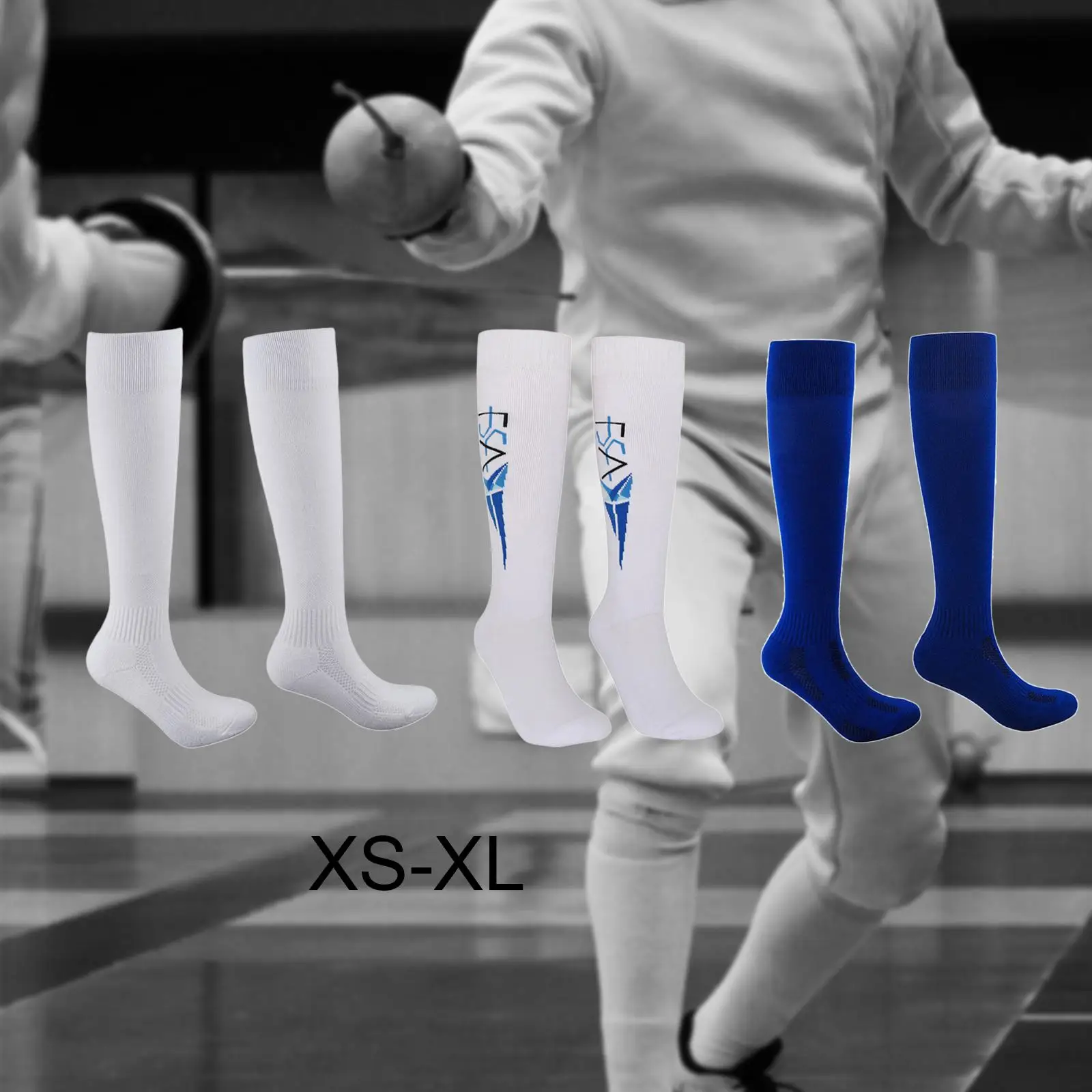 Fencing Socks for Men Fencing Socks for Non Slip over Knee fiber Unisex Protective Fencing Stockings for Women Softball soccer