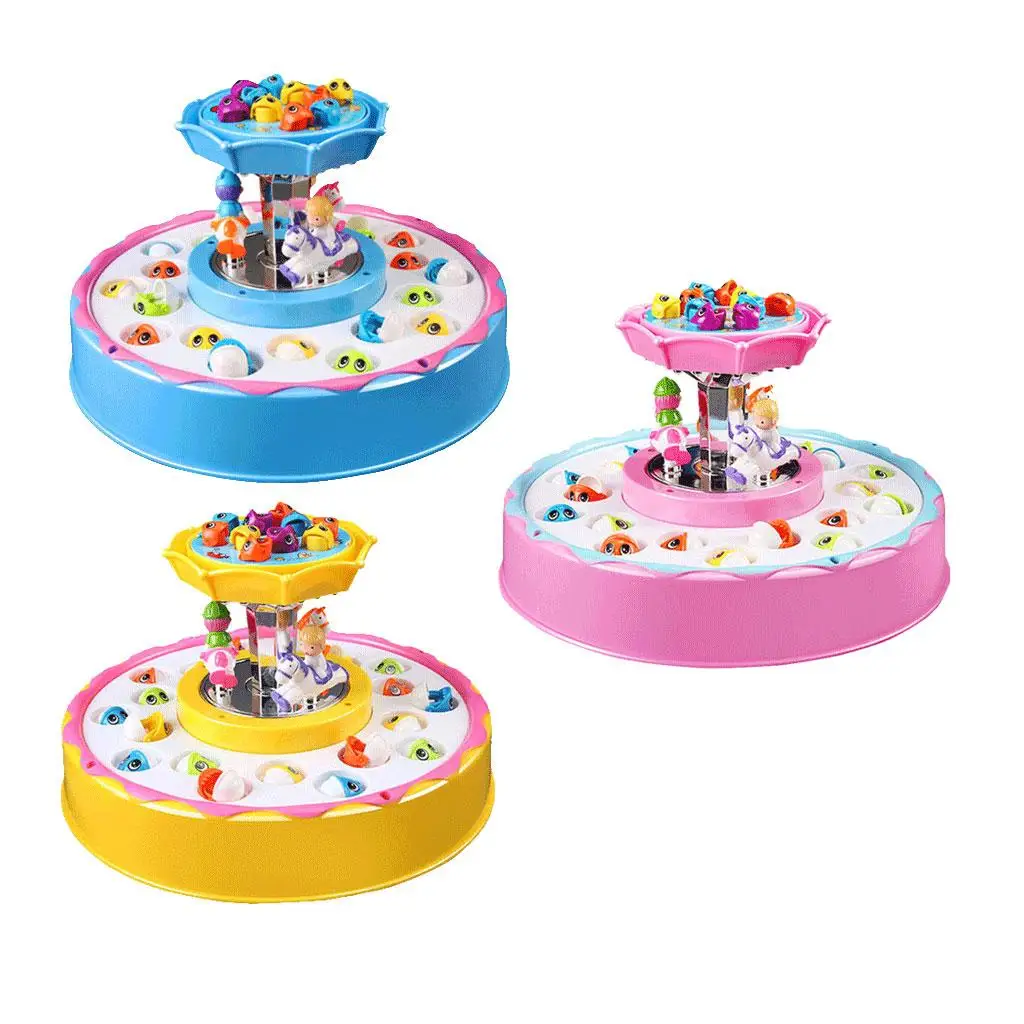 Electric Fishing Game Toy Set Double-Layer Rotating Board Kids Toy