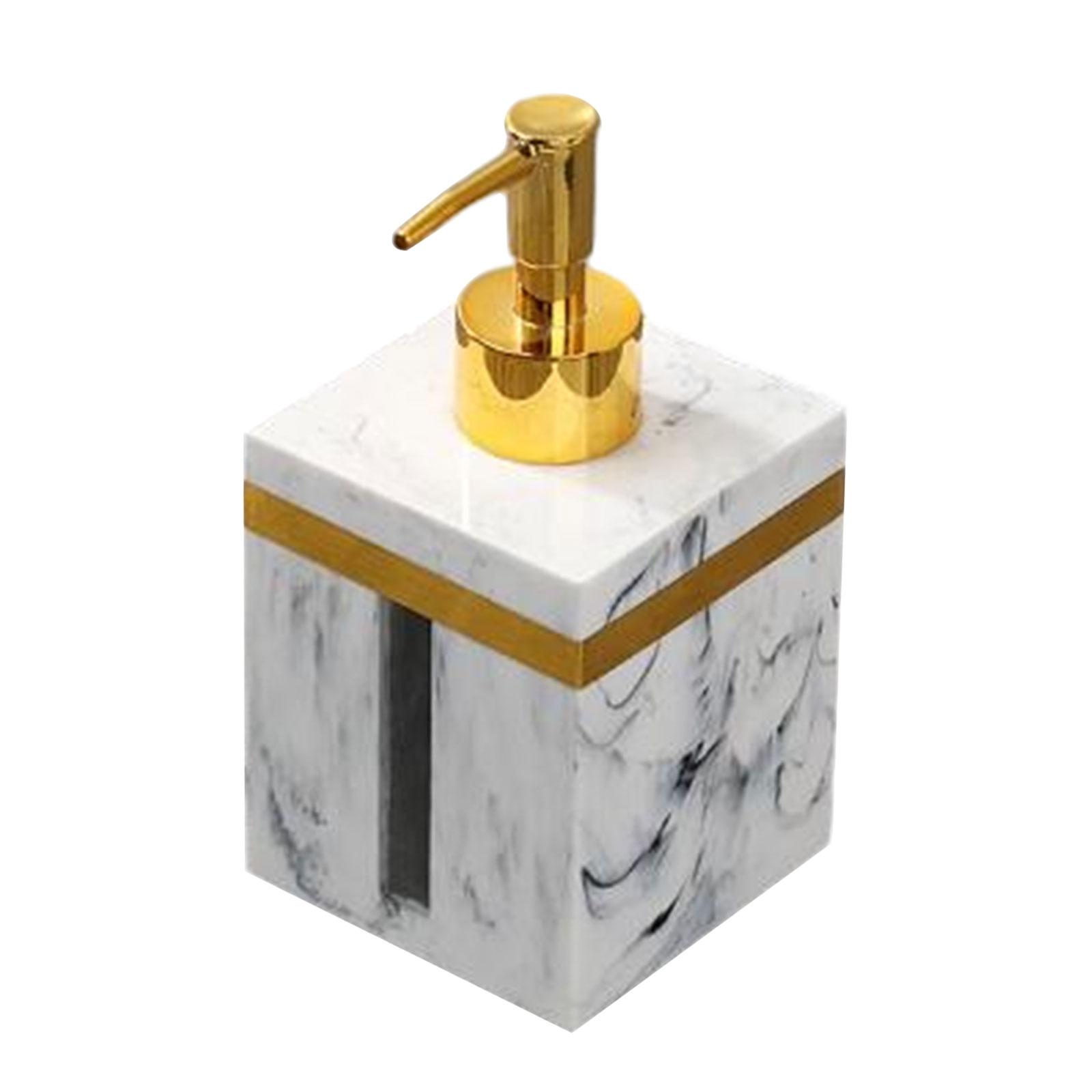 Marble Texture Soap Dispenser Resin Leakproof Hand Soap Liquid Dispenser for Kitchen Laundry Room Hotel Countertop Bathroom