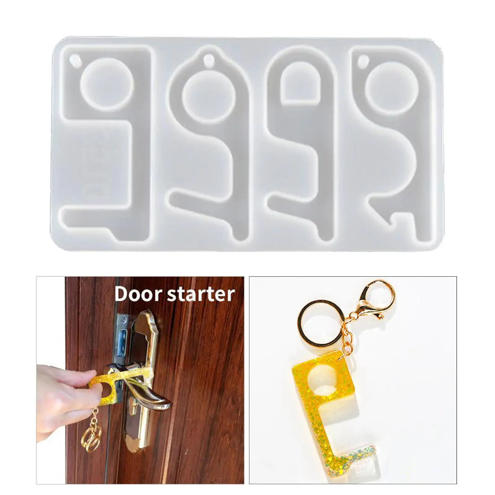 Non Touch Keychain Silicone Plate Door Opener Elevator Press Key DIY
