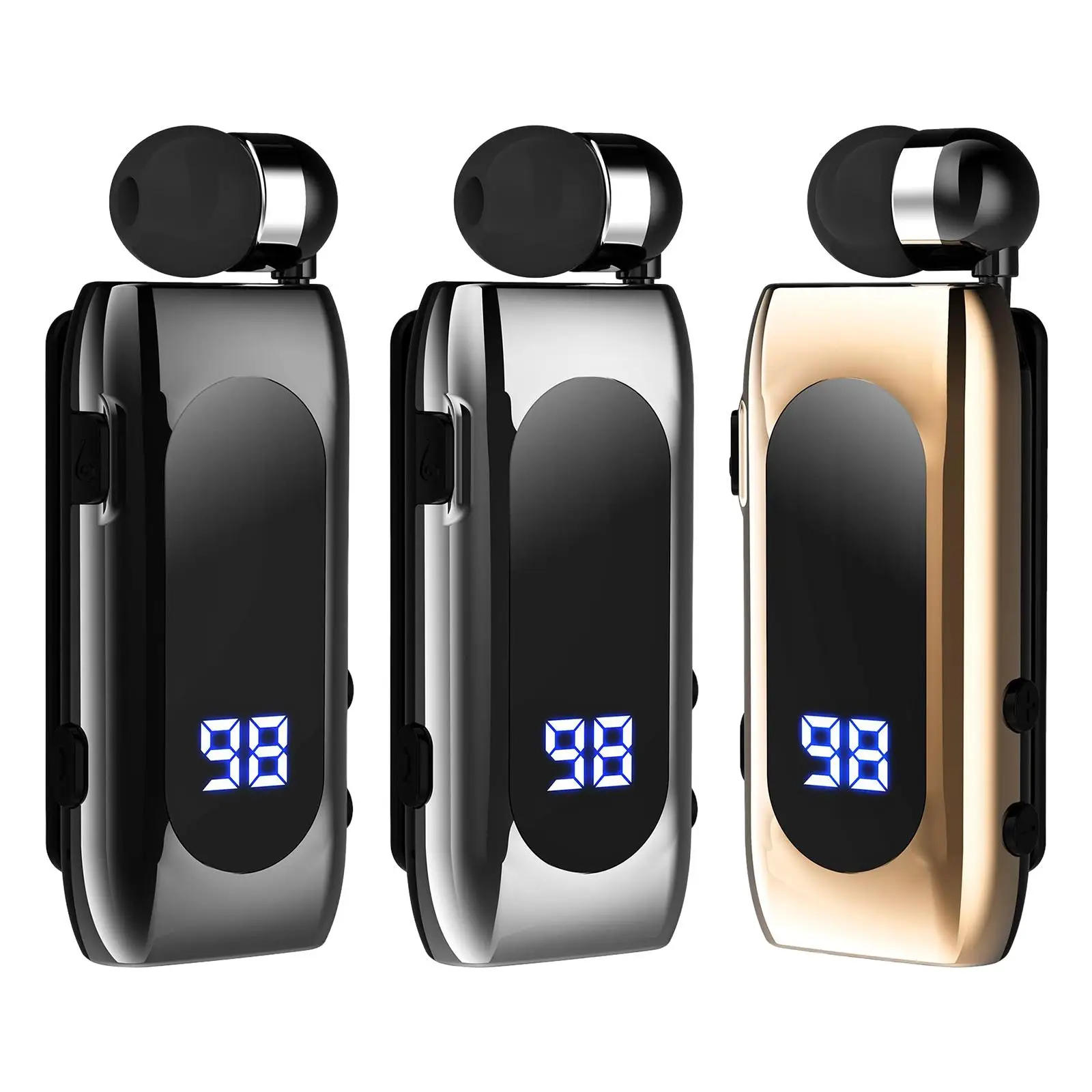 Bluetooth 5.2 Wireless Headphones Headset LED Display Clip Outdoor 20H Call Earplugs for Video Fitness Smart Phones Music Gaming