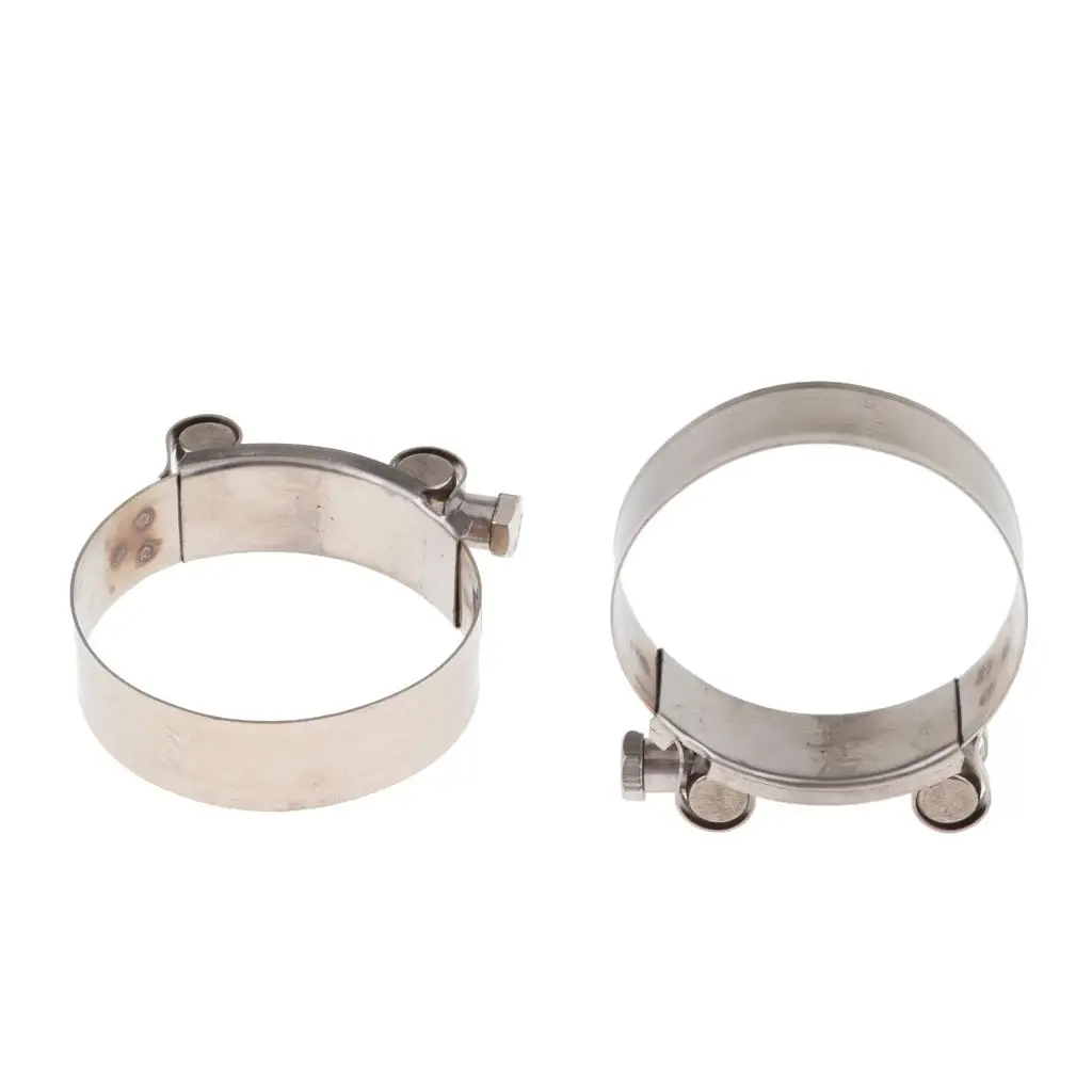 2 Pieces Motorcycle Exhaust  Clamp, Fixed Muffler Fitting, Stainless Steel Modification Accessories