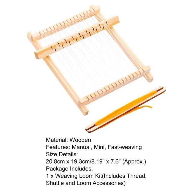 20cm Wooden Weaving Loom Starter Kit Hand-Woven DIY Woven Set Household  Tapestry Scarf Multifunctional Loom Sewing Machine