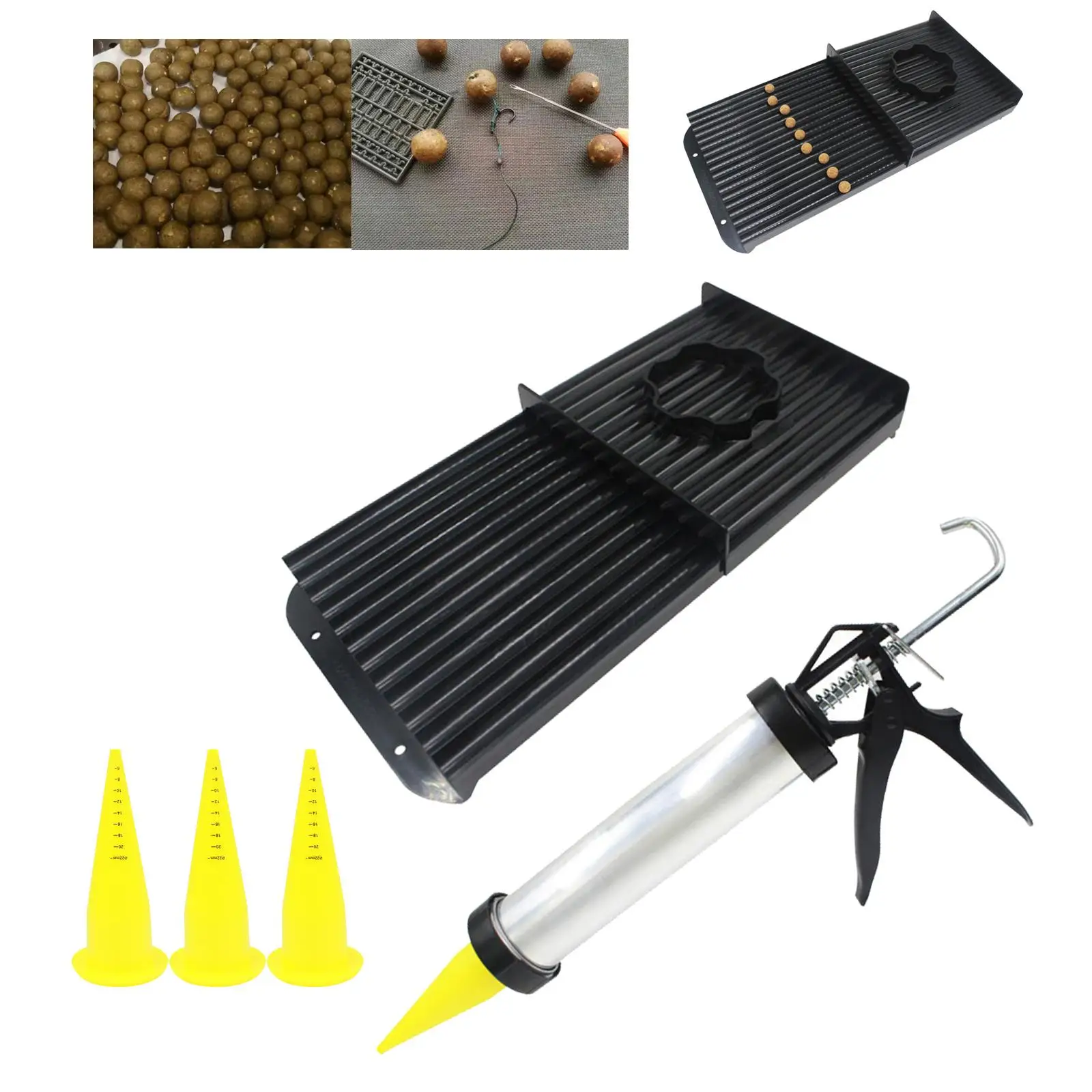 Sausage Bait Boilie Tube Bait Table with 3 Nozzles Jigs Lures Carp Lure Making Bait