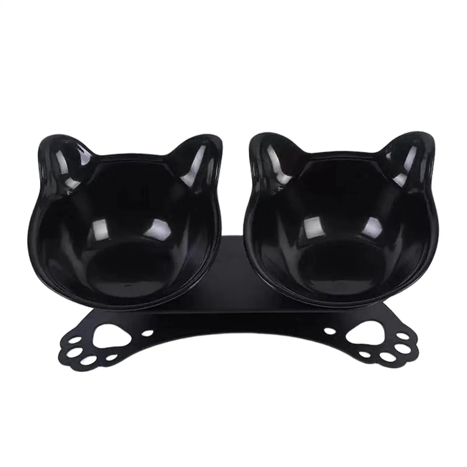 Cat Elevated Double Bowls Raised Pet Water Food Feeder Durable Detachable Feeding Dishes for Small Dogs Puppy Kitten Accessories